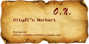 Oltyán Norbert névjegykártya